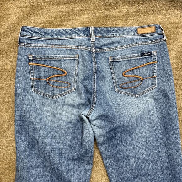 Seven 7 Flared Jeans Women's Size 32 Blue Medium Wash Denim - Picture 10 of 14